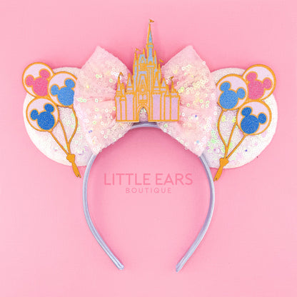 Light Up Castle & Balloons Mickey Ears - mickey ears - disney ears - mouse ears headband - little ears boutique