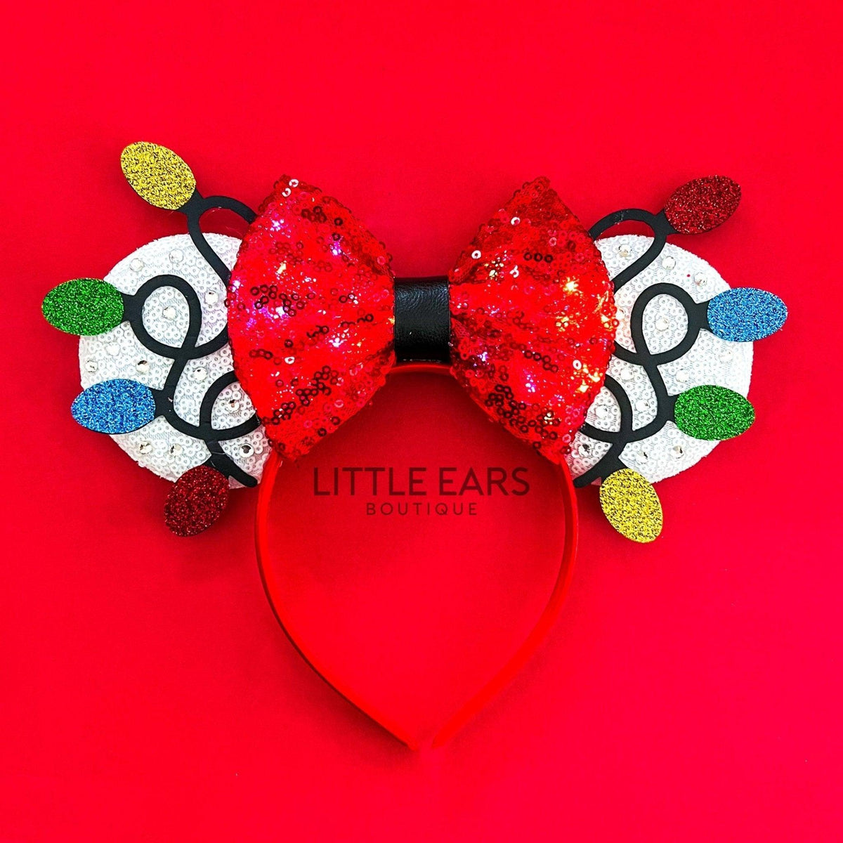 Light Up Christmas Mickey Ears - Mouse Ears Headband  display picture 3