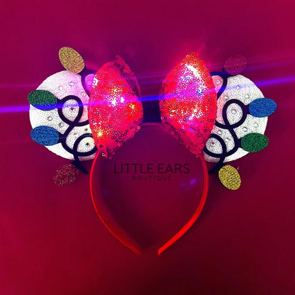 Light Up Christmas Mickey Ears- mickey ears disney headband mouse