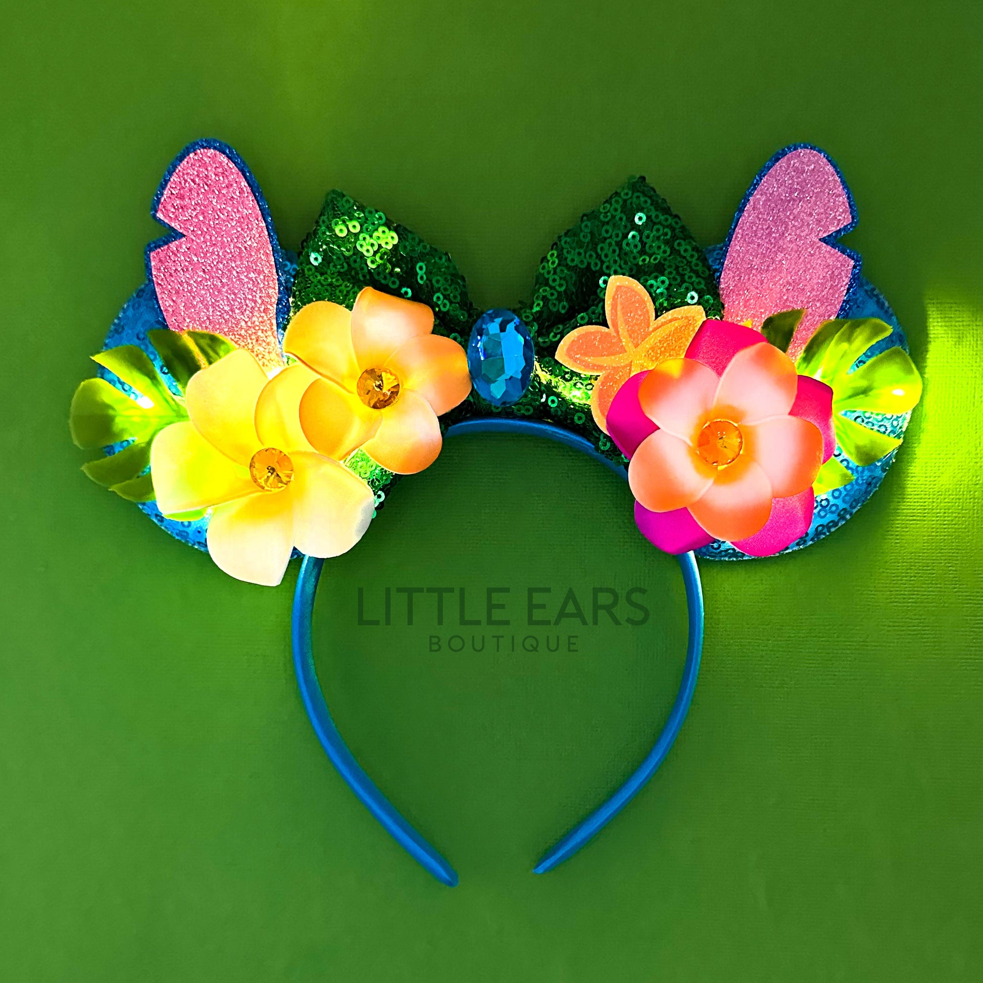 Light Up Stitch Mickey Ears- mickey ears disney headband mouse