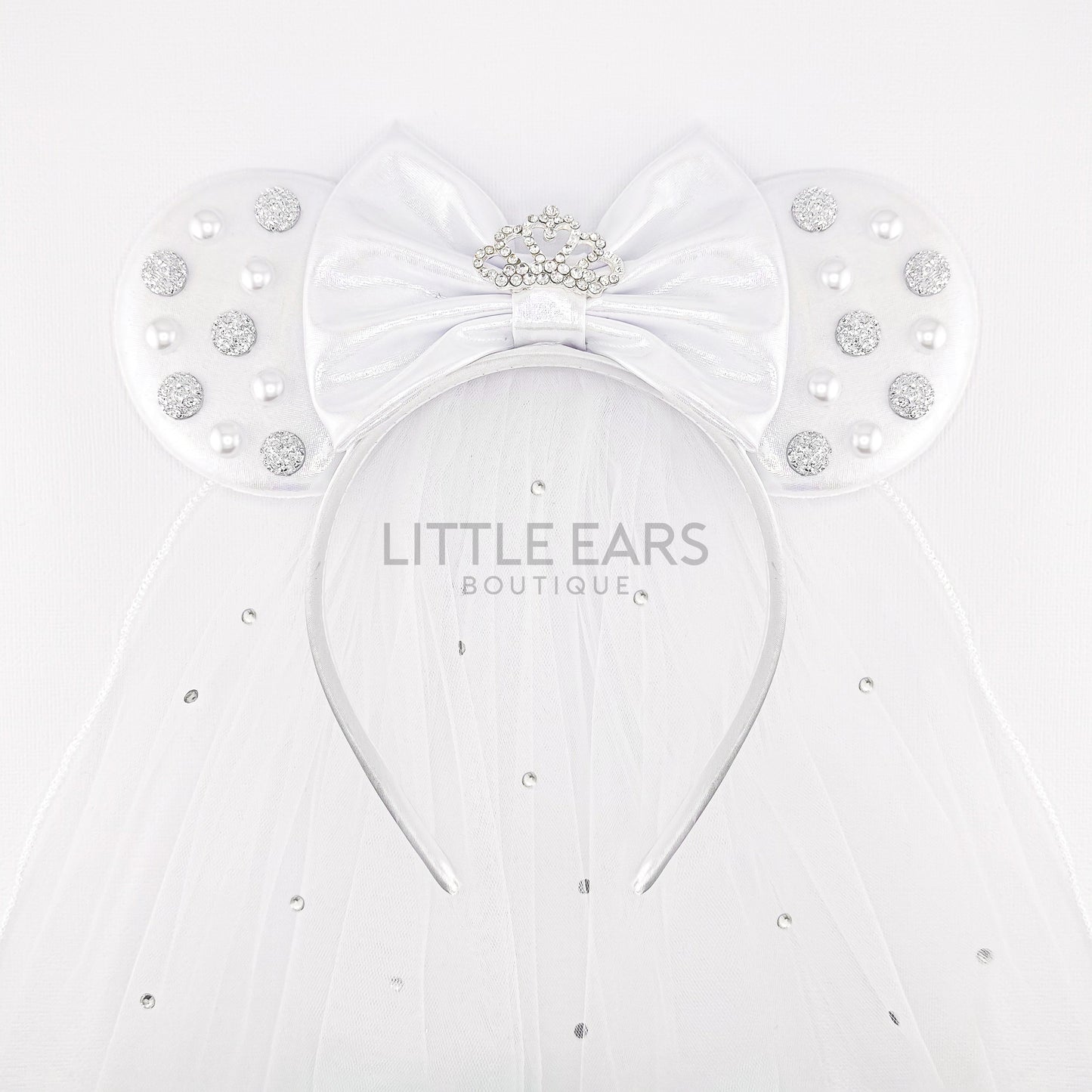 Bride Silver Sparkly Mickey Ears