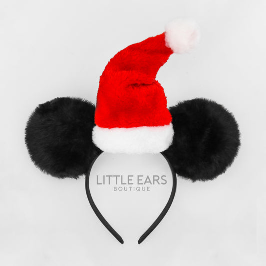 Deluxe Santa Hat with Fur Ears