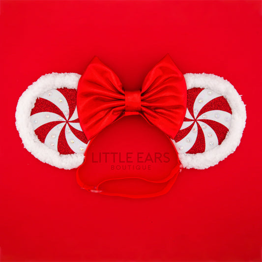 Candy Cane Elastic Mickey Ears