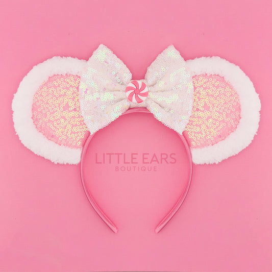 Pink Peppermint Christmas Ears