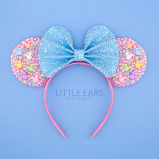 Blue Bow Sparkle Mickey Ears