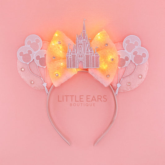 Light Up Rose Gold Castle Mickey Ears