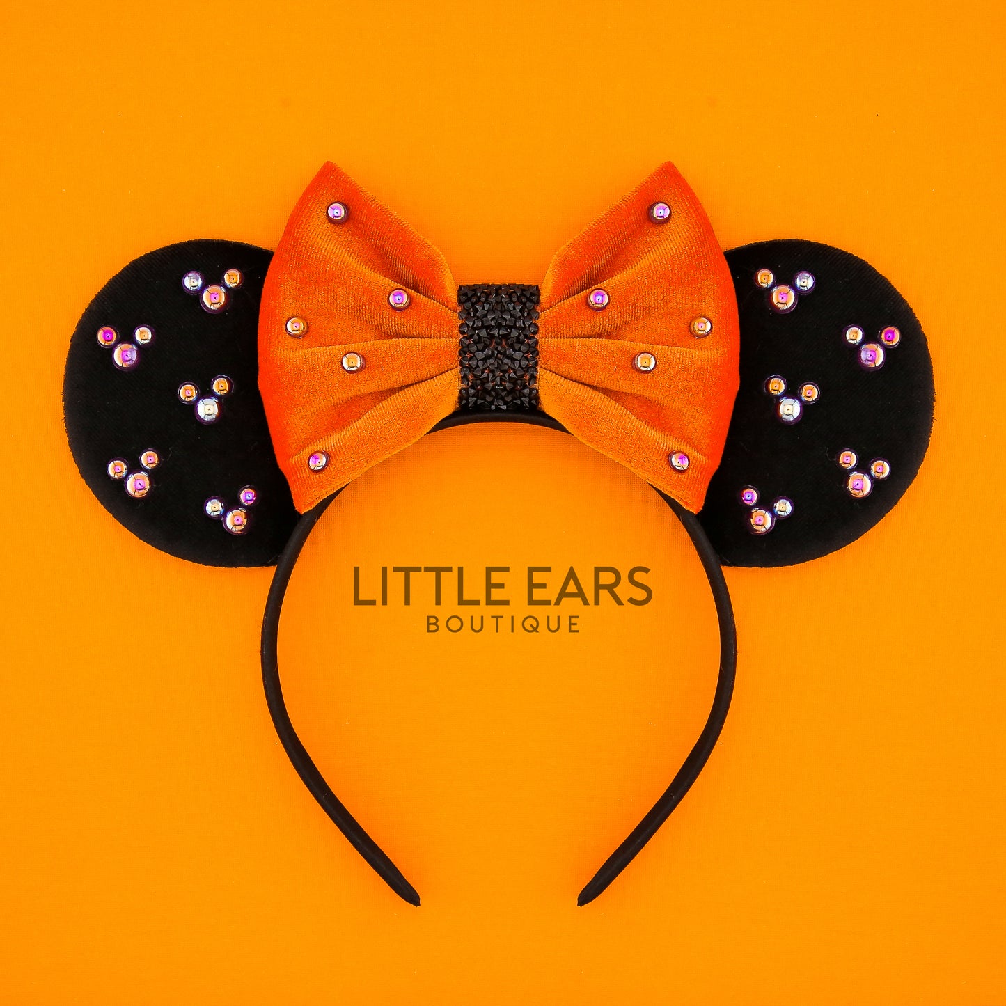 Halloween Pearls Orange Mickey Ears