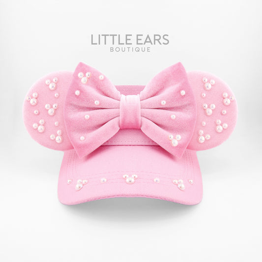 Pink Pearls Mickey Visor- mickey ears disney headband mouse