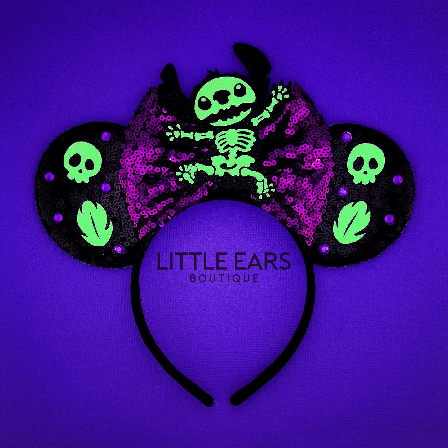 Glow In The Dark Stitch Mickey Ears