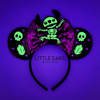 Glow In The Dark Stitch Mickey Ears