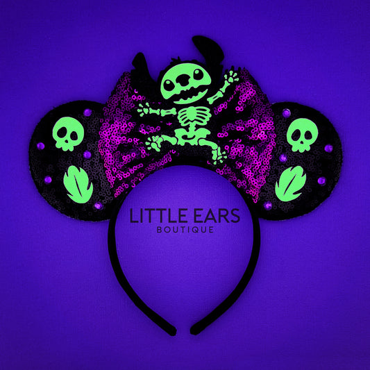 Glow In The Dark Stitch Mickey Ears