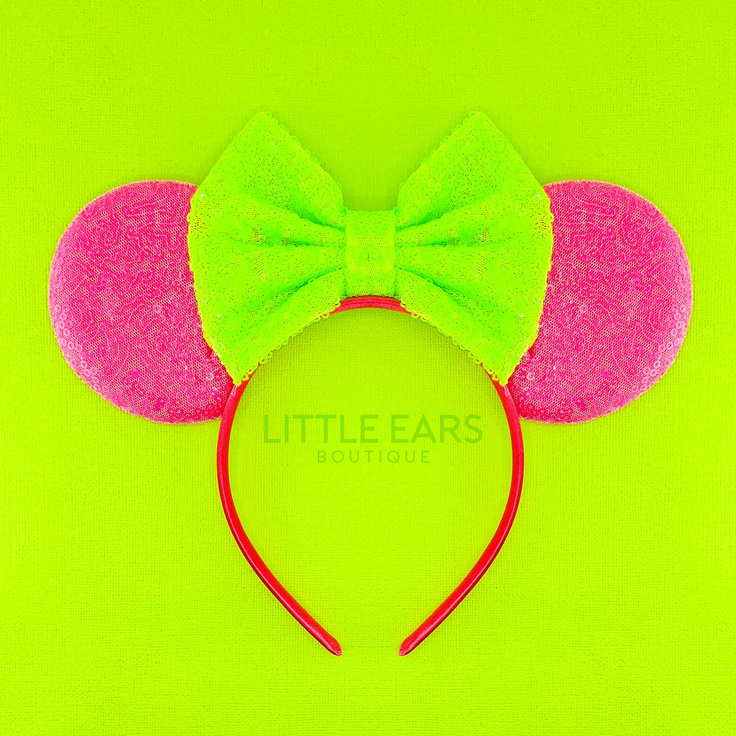 Green & Pink Neon Mickey Ears