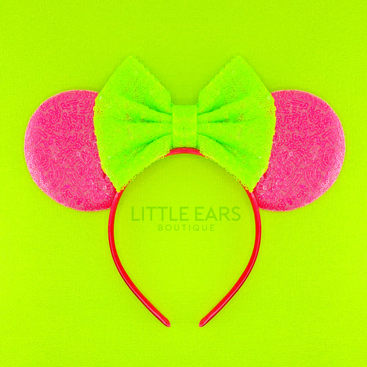 Green & Pink Neon Mickey Ears