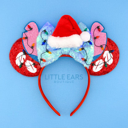 Light Up Stitch Santa Mickey Ears