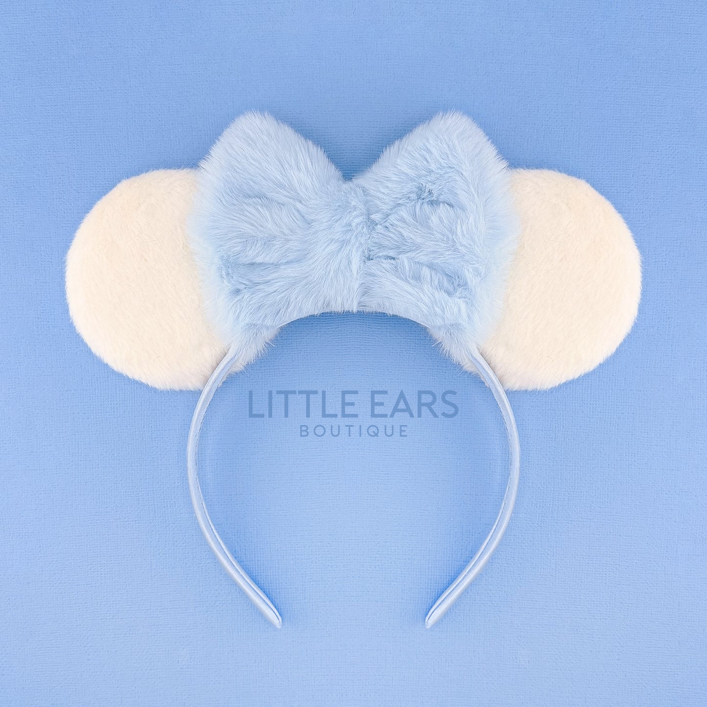 Blue & White Fur Mickey Ears