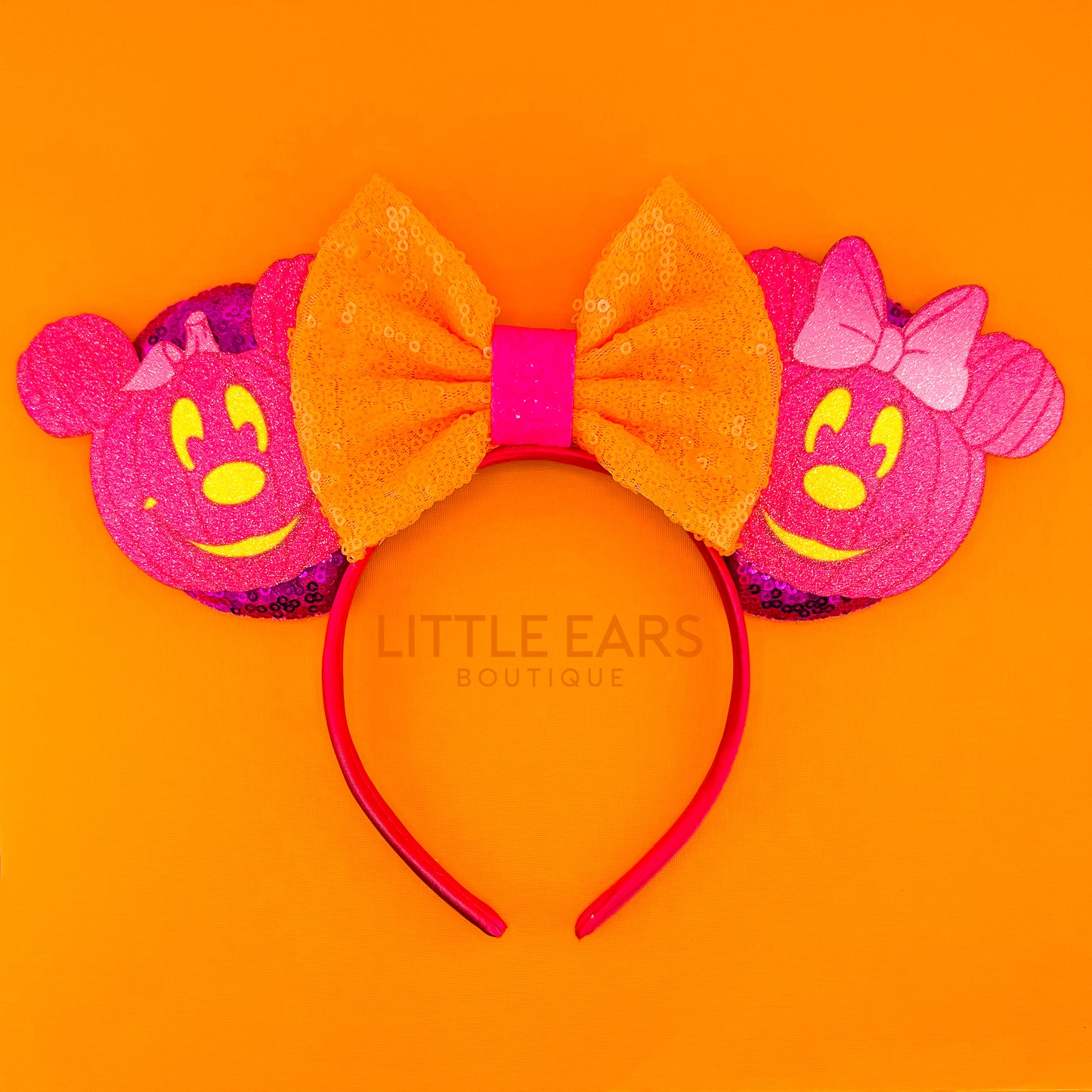 Hot Pink Mickey & Minnie Pumpkin Ears