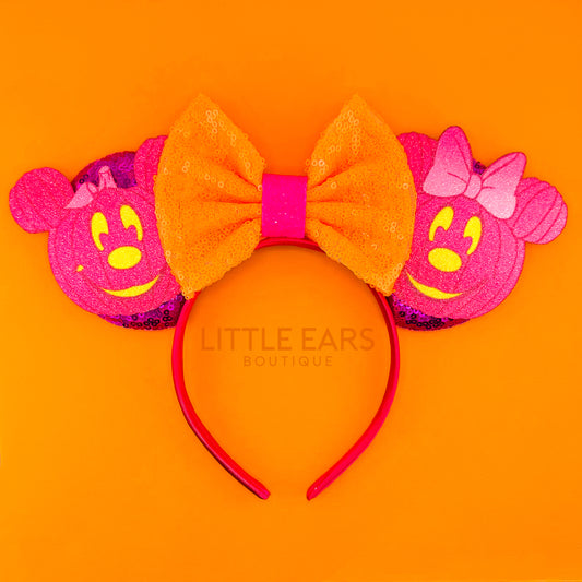 Hot Pink Mickey & Minnie Pumpkin Ears