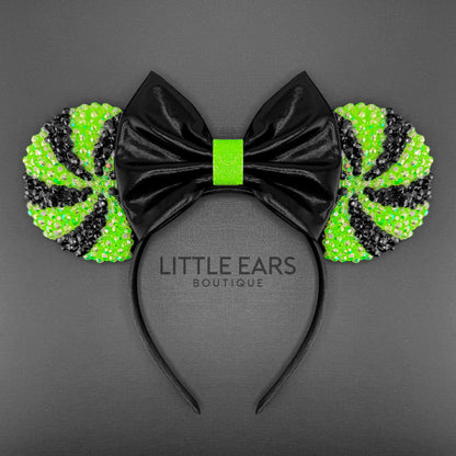 Green Halloween Candycane Sparkle Ears