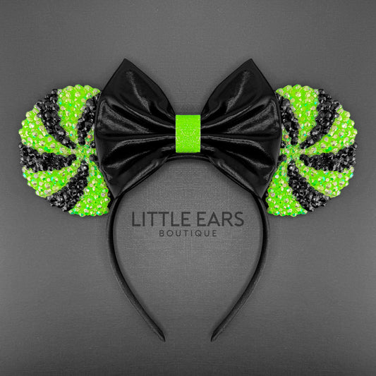 Green Halloween Candycane Sparkle Ears