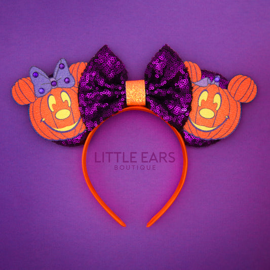 Purple Pumpkin Halloween Mickey Ears