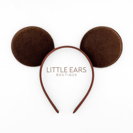 Brown Velvet Mickey Ears for Men