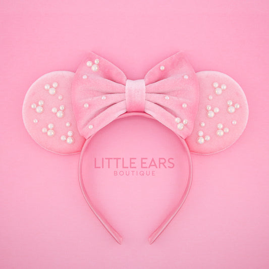 Pink Pearls Mickey Ears- mickey ears disney headband mouse