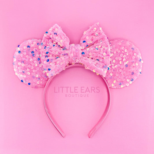 New All Pink Sequin Mickey Ears
