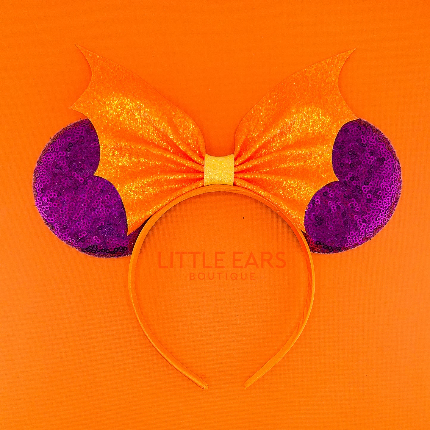 Neon Bat Glitter Bow Mickey Ears