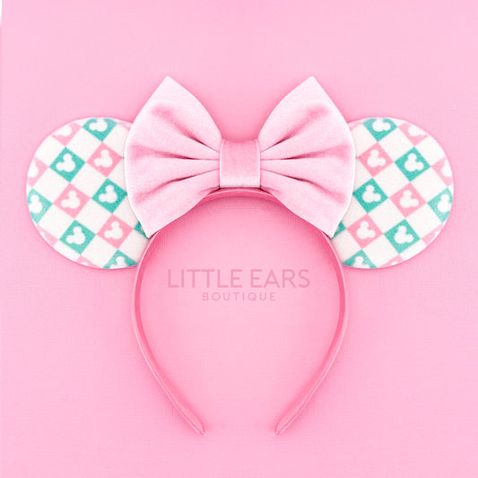 Pink & Mint Christmas Pattern Ears