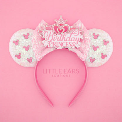 Pink Birthday Princess Mickey Ears