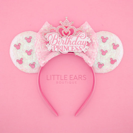 Pink Birthday Princess Mickey Ears