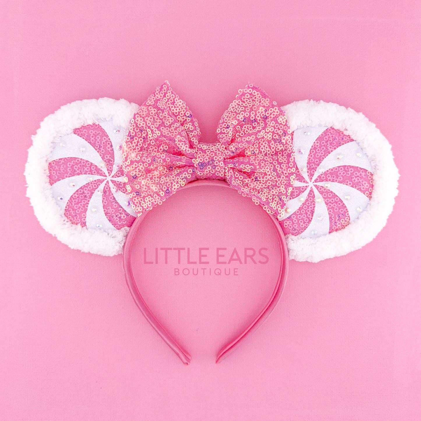 Light Up Pink Candycane Mickey Ears