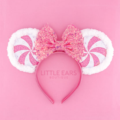 Light Up Pink Candycane Mickey Ears