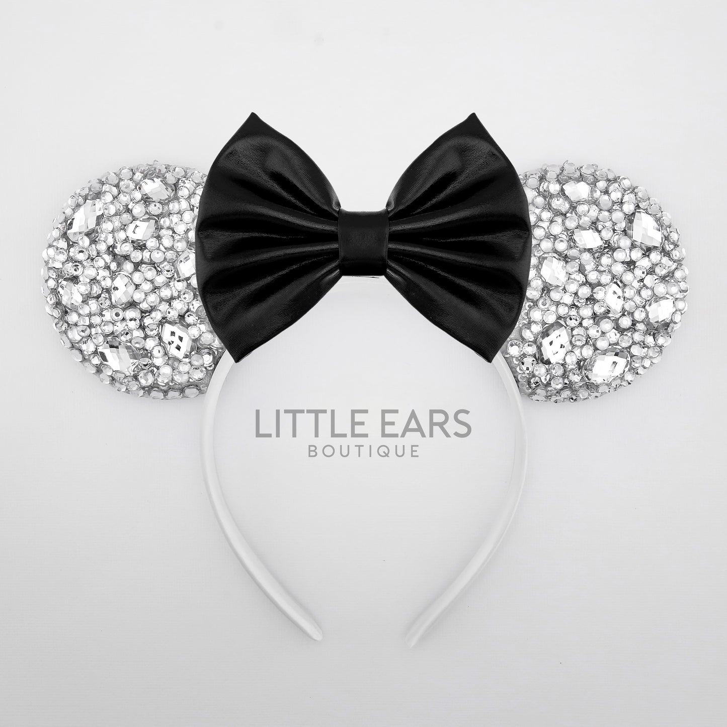 Silver & Black Sparkle Mickey Ears