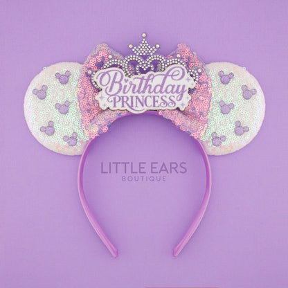 Pink Birthday Princess Mickey Ears