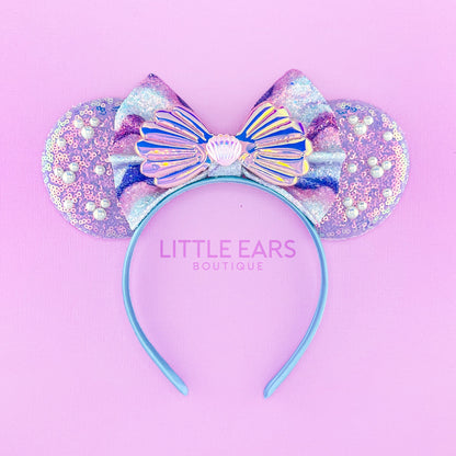Mermaid Shells Mickey Ears - mickey ears - disney ears - mouse ears headband - little ears boutique