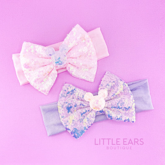 Mickey Baby Bow Wrap - mickey ears - disney ears - mouse ears headband - little ears boutique