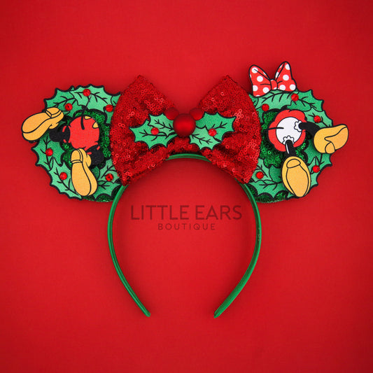 Mickey & Minnie Christmas Ears- mickey ears disney headband mouse