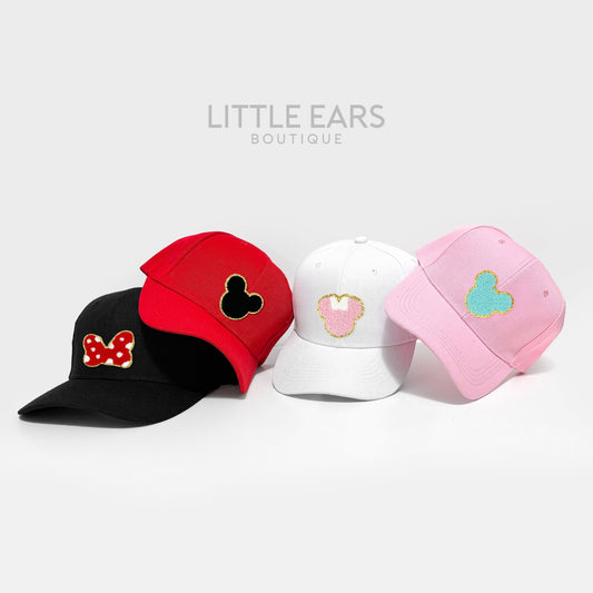 Mickey & Minnie Patches Hat - mickey ears - disney ears - mouse ears headband - little ears boutique