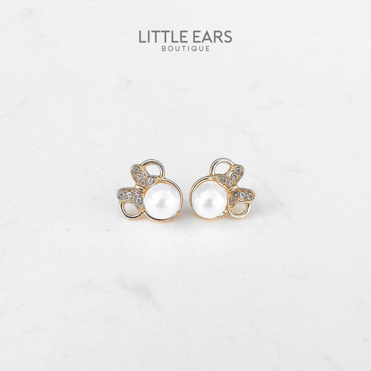 Minnie Pearls Earrings- mickey ears disney headband mouse