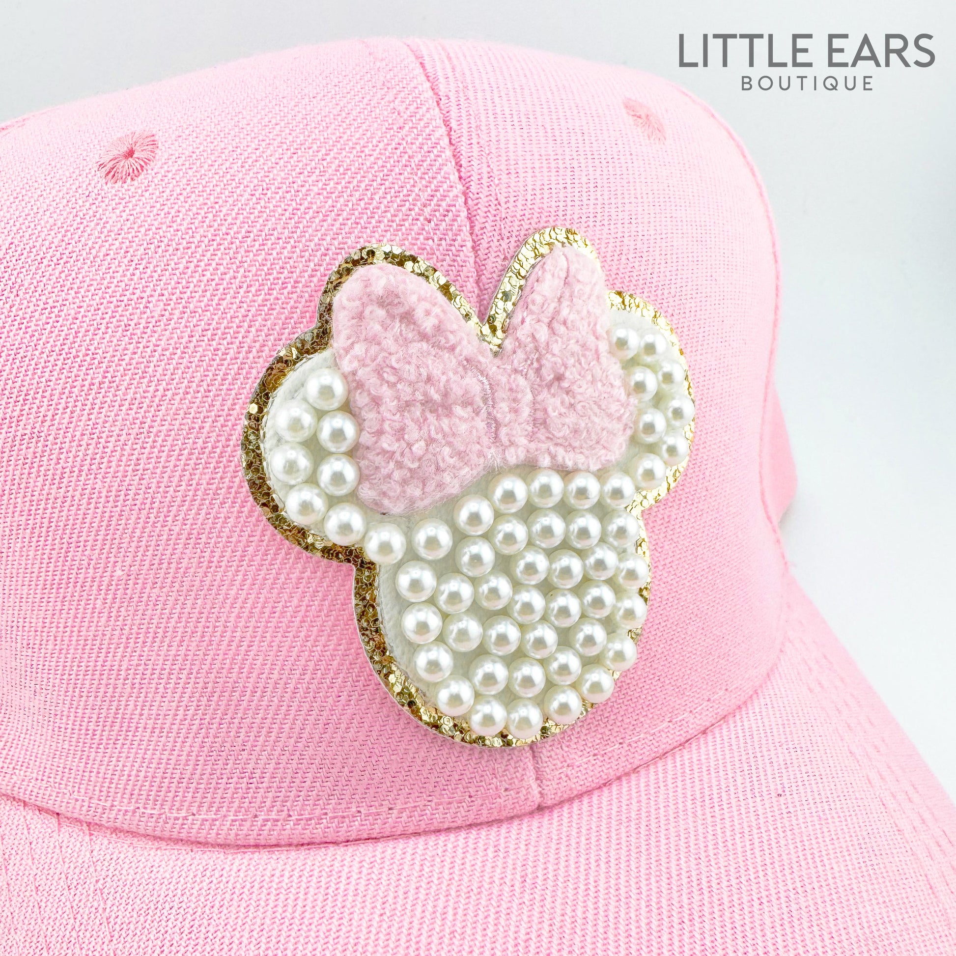 Pink Pearls Mickey Hat Mouse Ears Headband Minnie Hat with