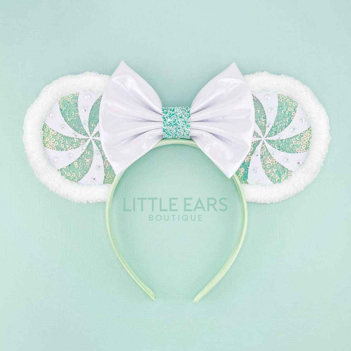Disney Parks Peppermint‎ Candy Cane Ears Rare Edition Christmas Headband PHOTOS: NEW Peppermint Candy Christmas Minnie Ears Debut at  main image 2