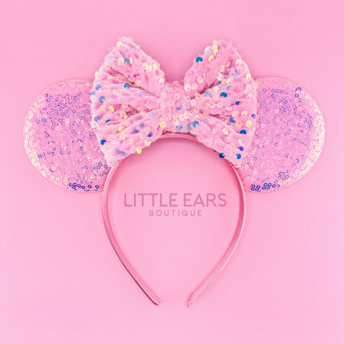 Pink Sequin Ears - Mickey Ears Headband - Little Ears Boutique