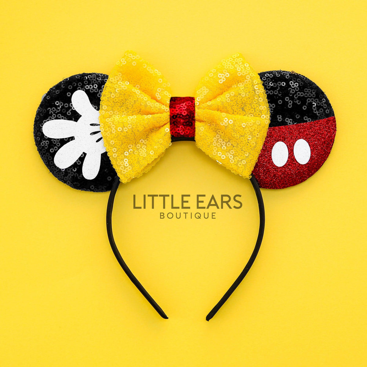 Mickey Mouse 90th gold/black ears headband Here main image 3