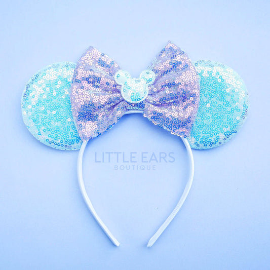 Pastel Blue Iridescent Mickey Ears - mickey ears - disney ears - mouse ears headband - little ears boutique