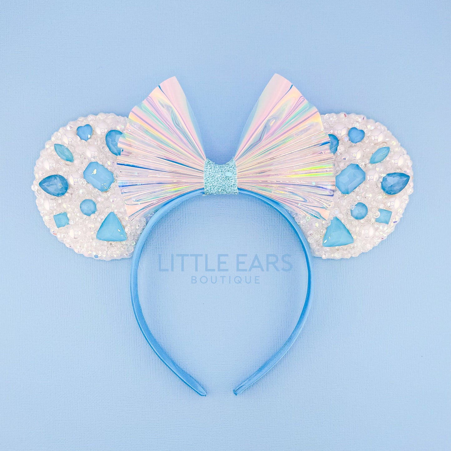 Pastel Blue Sparkle Mickey Ears - mickey ears - disney ears - mouse ears headband - little ears boutique