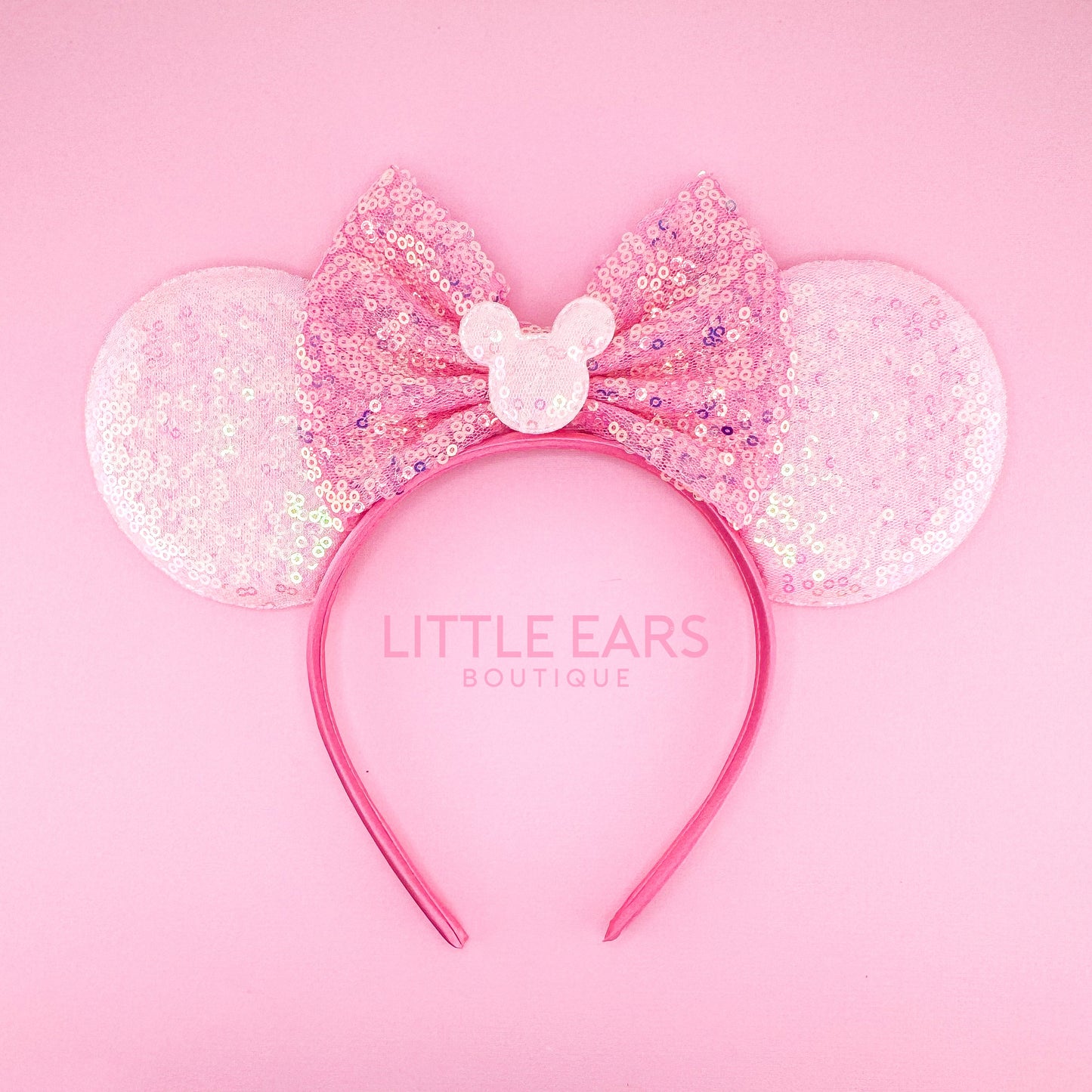 Pastel Pink Iridescent Mickey Ears - mickey ears - disney ears - mouse ears headband - little ears boutique