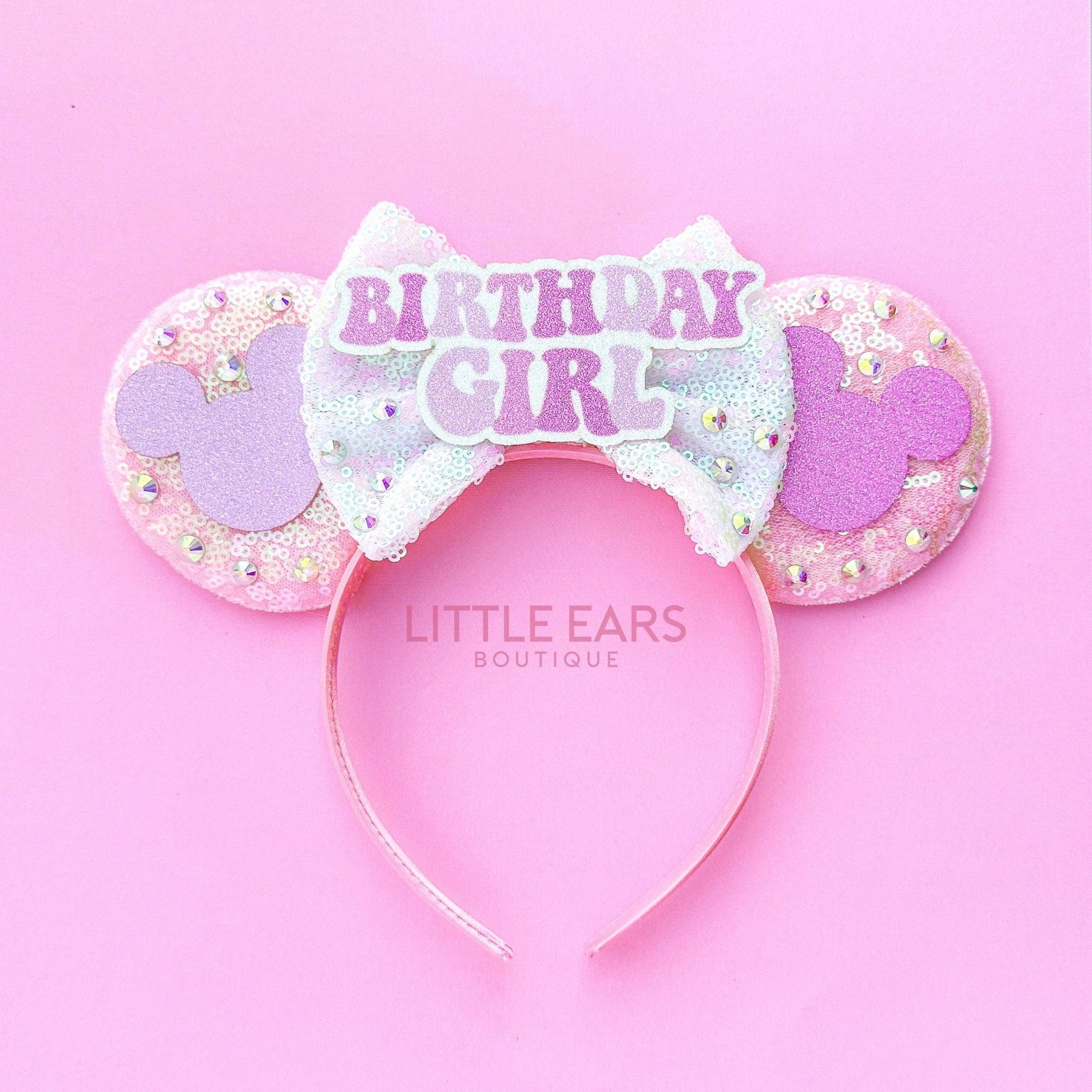 Pink Birthday Mickey Ears- mickey ears disney headband mouse