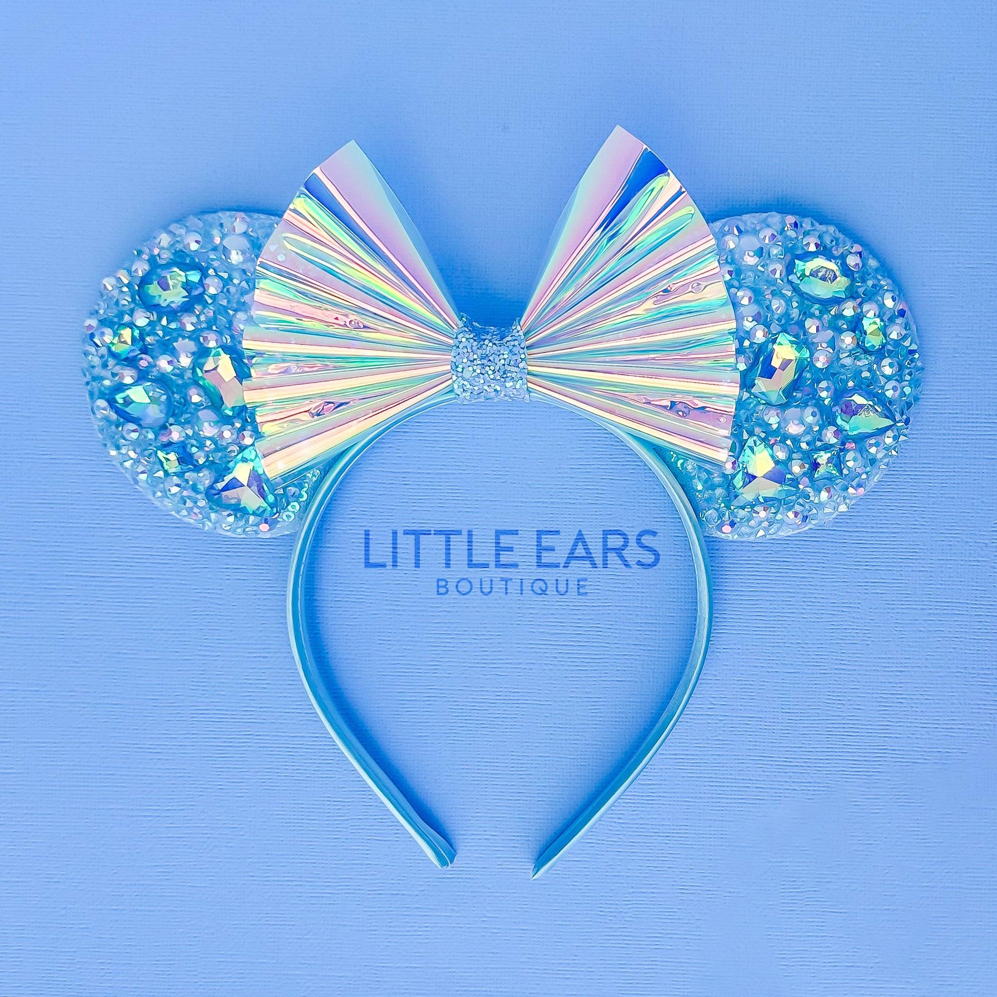 Pink Iridescent Sparkle Ears - Little Ears Boutique - Handmade Theme Park Inspired Mickey Ears Headband - Valentine's Day Mouse Ears