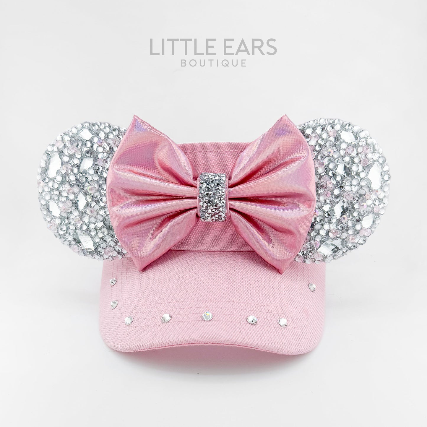 Pink & Silver Sparkle Mickey Visor - mickey ears - disney ears - mouse ears headband - little ears boutique